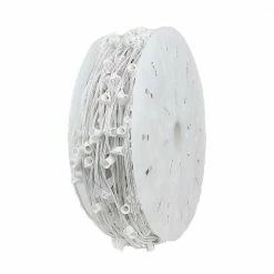 The Christmas Palace CHRISTMAS LIGHTS 1000 FT C7 ROLL WHITE WIRE 12" SPACING E12 BASE