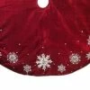 The Christmas Palace 52" RED TREE SKIRT WITH SNOWFLAKE EMBROIDERY Skirts & Stockings