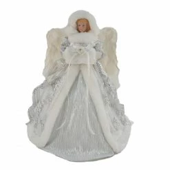 The Christmas Palace Angels & Toppers 16" SILVER ANGEL TREE TOPPER