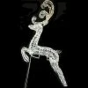 The Christmas Palace OVERSIZED DECOR 4 FT JUMPING CRYSTAL COOL WHITE REINDEER