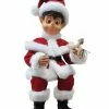 The Christmas Palace 4 FT BOY ELF WITH SANTA CLOTHES ANIMATED INDOOR OVERSIZED DECOR
