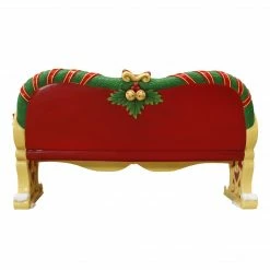 The Christmas Palace 7 FT X 4 FT SANTA BENCH WITH BOW OVERSIZED DECOR