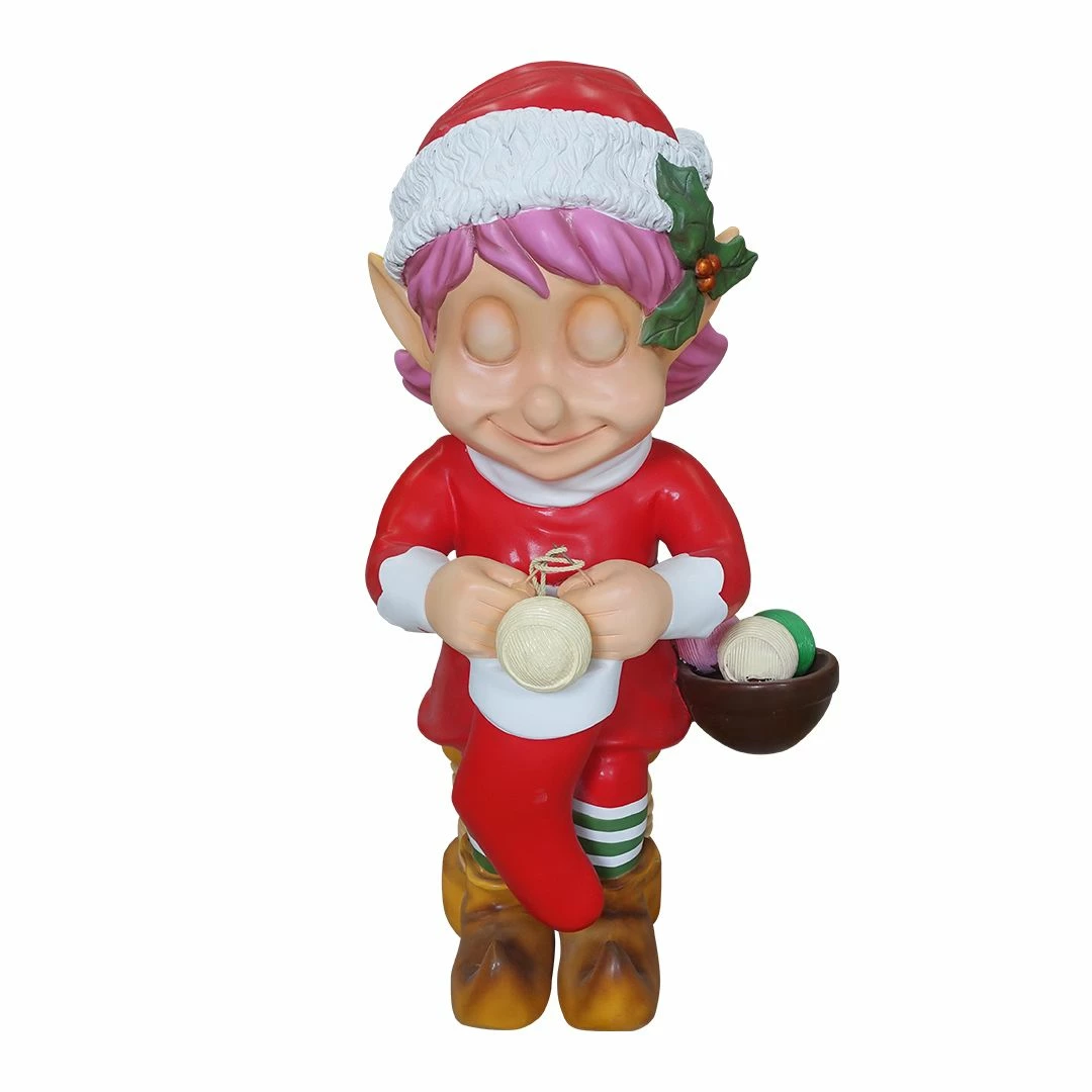 Best deal π The β Christmas Palace 3 FT KNITTING GIRL ELF OVERSIZED DECOR 𧨠2 The Christmas Palace 3 FT KNITTING GIRL ELF OVERSIZED DECOR