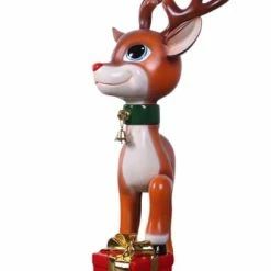 The Christmas Palace 3 FT CUTE REINDEER WITH GIFT OVERSIZED DECOR