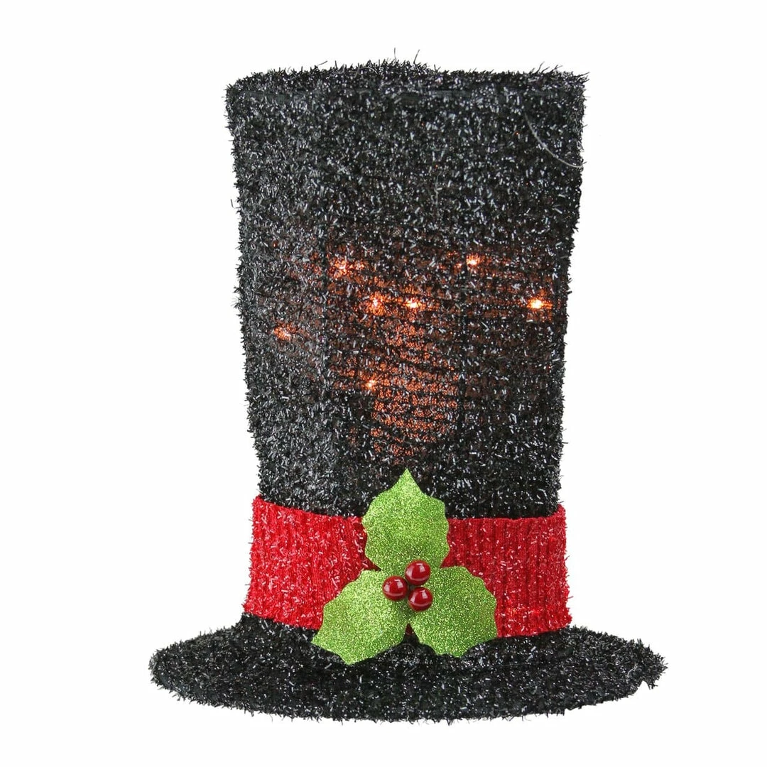 Wholesale β¨ The π Christmas Palace Hats & Boxes 10" LIGHTED BLACK TINSEL SNOWMAN TOP HAT β 1 The Christmas Palace Hats & Boxes 10" LIGHTED BLACK TINSEL SNOWMAN TOP HAT