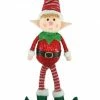 The Christmas Palace 22" RED & GREEN ELF ORNAMENT SET OF 2 Elves