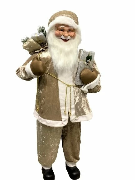 Best Pirce π The π Christmas Palace 5 FT GOLD STANDING SANTA WITH BAG Santas π 1 The Christmas Palace 5 FT GOLD STANDING SANTA WITH BAG Santas