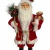 The Christmas Palace 2 FT RED SANTA WITH GIFT BAG AND TEDDY BEAR Santas