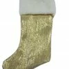 The Christmas Palace 17" CHAMPAGNE WITH WHITE FUR STOCKING