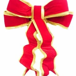 The Christmas Palace 3 FT X 2 FT RED & GOLD BOW Ribbon & Bows
