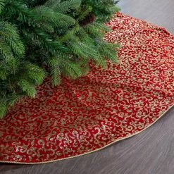 The Christmas Palace 48" RED & GOLD SWIRL TREE SKIRT