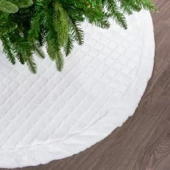 The Christmas Palace 48" WHITE FUZZY TREE SKIRT