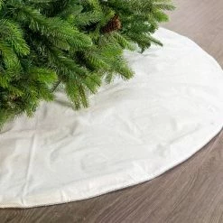 The Christmas Palace 48" WHITE GLITTER TREE SKIRT Skirts & Stockings