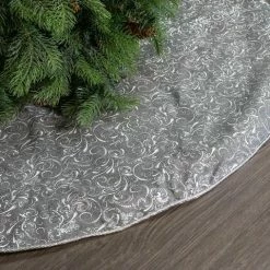 The Christmas Palace 48" PEWTER & SILVER TREE SKIRT