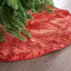 The Christmas Palace 30" RED GLITTER TREE SKIRT Skirts & Stockings
