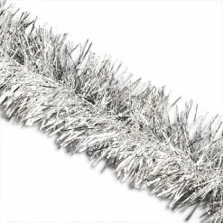 The Christmas Palace 50 FT X 8" SILVER TINSEL GARLAND Garlands