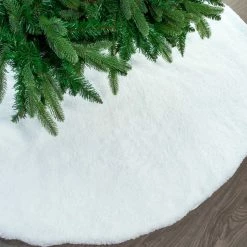 The Christmas Palace 60" WHITE PLUSH TREE SKIRT