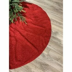 The Christmas Palace Skirts & Stockings 64" RED CHENILLE KNIT TREESKIRT