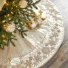 The Christmas Palace 64" METALLIC DUPION BEADED SNOWFLAKE TREE SKIRT