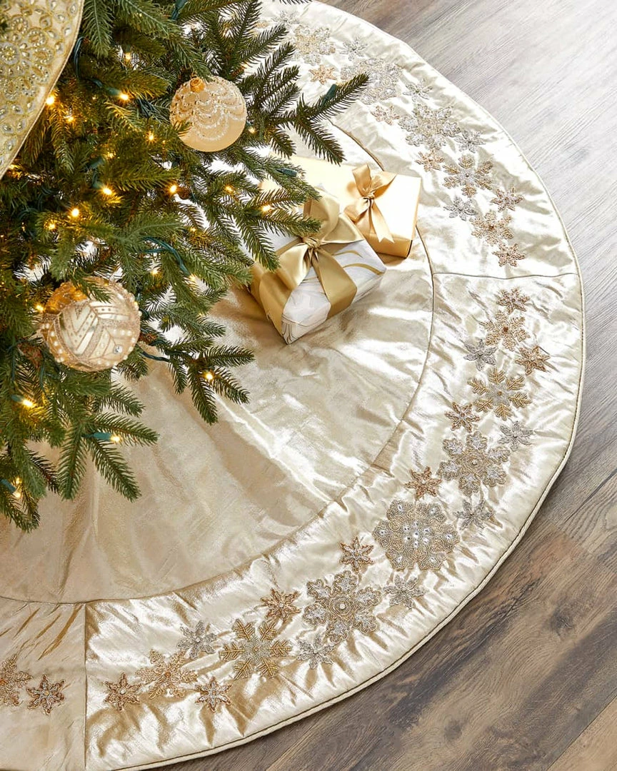Wholesale π The β Christmas Palace 64" METALLIC DUPION BEADED SNOWFLAKE TREE π SKIRT π 1 The Christmas Palace 64" METALLIC DUPION BEADED SNOWFLAKE TREE SKIRT
