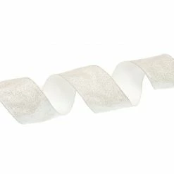 Buy π₯ The β Christmas Palace 2.5" X 10YD WHITE WITH SILVER GLITTER RIBBON SET OF 3 Ribbon & Bows π 6 The Christmas Palace 2.5