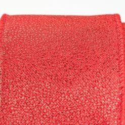The Christmas Palace 2.5" X 10YD RED METALLIC RIBBON SET OF 3 Ribbon & Bows