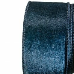 The Christmas Palace 2.5" X 10YD NAVY BLUE VELVET RIBBON SET OF 3 All About The Blues