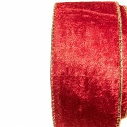 The Christmas Palace 2.5" X 10 YD RED RIBBON WITH GOLD BACK SET OF 3