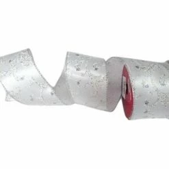The Christmas Palace Ribbon & Bows 2.5" X 10YD WHITE & SILVER SEQUIN RIBBON SET OF 3