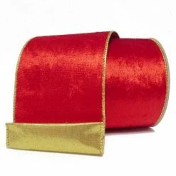 The Christmas Palace 4" X 10YD RED & GOLD BACK RIBBON SET OF 3