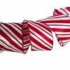 The Christmas Palace 2.5" X 10YD RED & WHITE PEPPERMINT RIBBON SET OF 3
