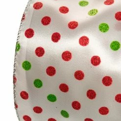 The Christmas Palace 4" X 10YD RED & GREEN POLKA DOT RIBBON