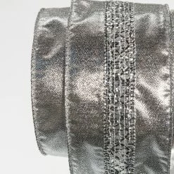 The Christmas Palace Ribbon & Bows 2.5" X 10YD SILVER MESH CENTER RIBBON SET OF 3