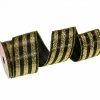 The Christmas Palace Ribbon & Bows 2.5" X 10YD BLACK & GOLD RIBBON SET OF 3