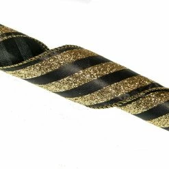 Outlet βοΈ The π Christmas Palace Ribbon & Bows 2.5" X 10YD BLACK & GOLD RIBBON SET OF 3 π 6 The Christmas Palace Ribbon & Bows 2.5