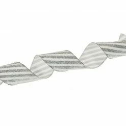 Best Sale π₯ The π Christmas Palace 2.5" X 10YD WHITE & SILVER GLITTER STRIPE RIBBON SET OF 3 Ribbon & Bows π€© 7 The Christmas Palace 2.5