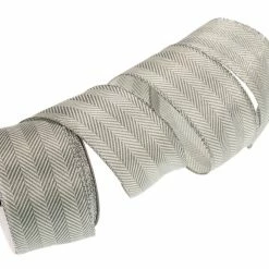 The Christmas Palace Ribbon & Bows 2.5" X 10YD GREY CHEVRON RIBBON SET OF 3