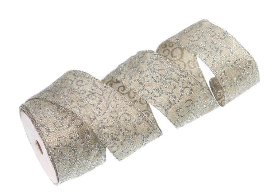 Discount π The π Christmas Palace Ribbon & Bows 2.5" X 10YD GOLD & SILVER SWIRLS RIBBON SET OF 3 π 4 The Christmas Palace Ribbon & Bows 2.5" X 10YD GOLD & SILVER SWIRLS RIBBON SET OF 3