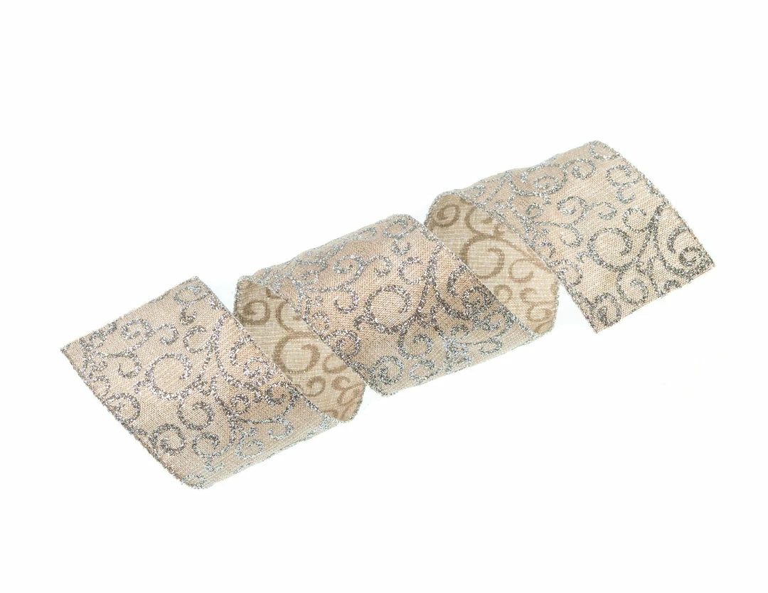 Discount π The π Christmas Palace Ribbon & Bows 2.5" X 10YD GOLD & SILVER SWIRLS RIBBON SET OF 3 π 2 The Christmas Palace Ribbon & Bows 2.5" X 10YD GOLD & SILVER SWIRLS RIBBON SET OF 3