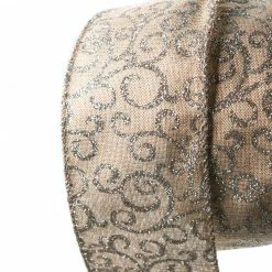 Discount π The π Christmas Palace Ribbon & Bows 2.5" X 10YD GOLD & SILVER SWIRLS RIBBON SET OF 3 π 6 The Christmas Palace Ribbon & Bows 2.5