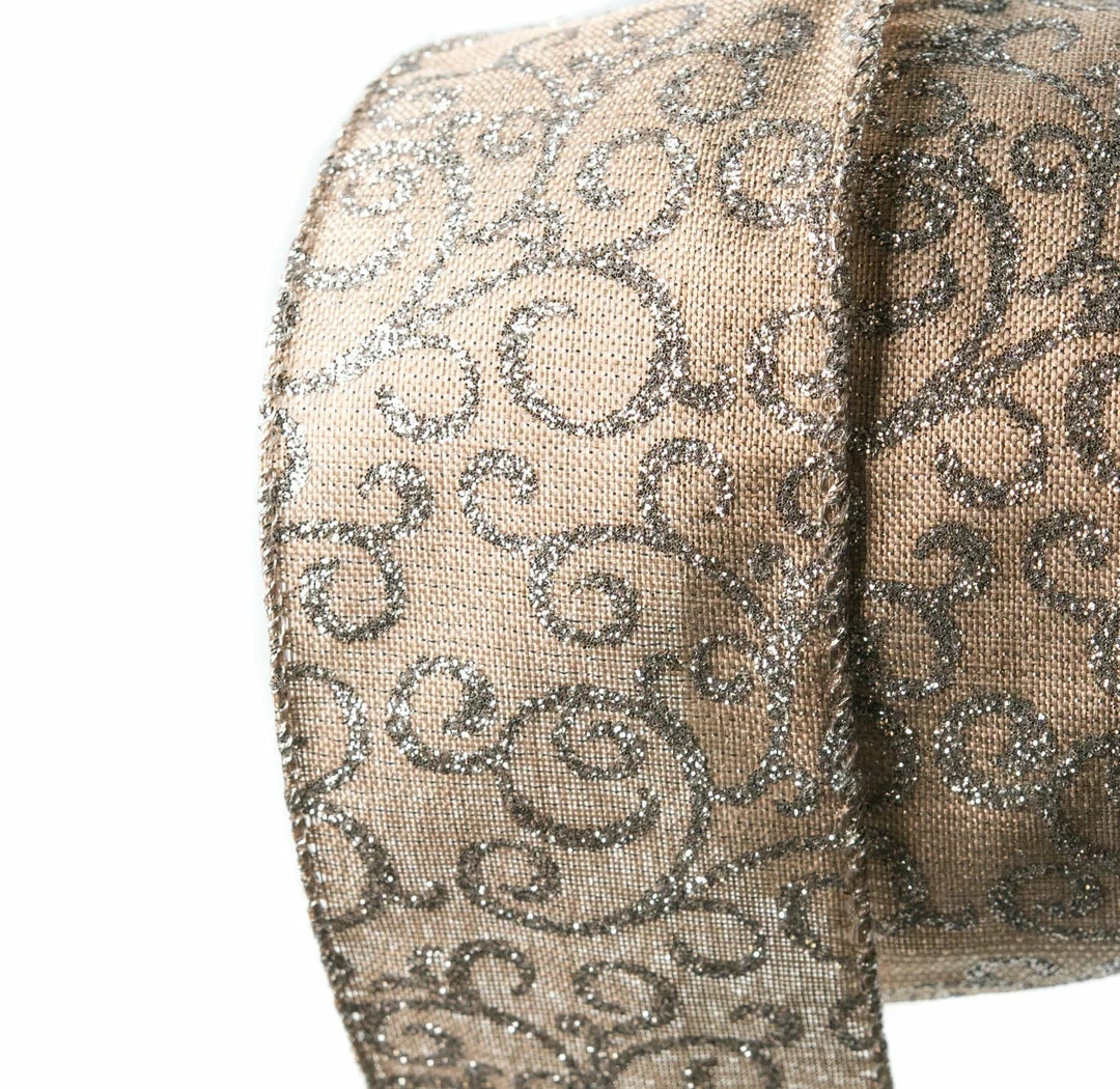 Discount π The π Christmas Palace Ribbon & Bows 2.5" X 10YD GOLD & SILVER SWIRLS RIBBON SET OF 3 π 3 The Christmas Palace Ribbon & Bows 2.5" X 10YD GOLD & SILVER SWIRLS RIBBON SET OF 3