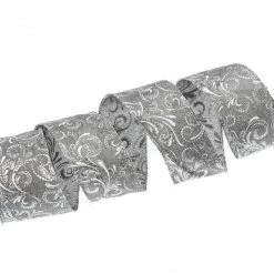 The Christmas Palace 2.5" X 10YD PEWTER & SILVER RIBBON SET OF 3 Ribbon & Bows