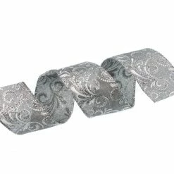 Deals π― The β Christmas Palace 2.5" X 10YD PEWTER & SILVER RIBBON SET OF 3 Ribbon & Bows π 6 The Christmas Palace 2.5