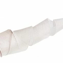 The Christmas Palace Ribbon & Bows 4" X 10YD WHITE SHIMMERING JUTE RIBBON