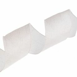 The Christmas Palace Ribbon & Bows 4" X 10YD WHITE SHIMMERING JUTE RIBBON