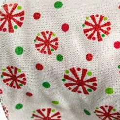 The Christmas Palace Ribbon & Bows 4" X 10YD WHITE, RED, & GREEN SNOWFLAKE RIBBON SET OF 3