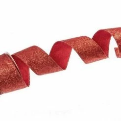 The Christmas Palace 2.5" X 10YD RED GLITTER RIBBON SET OF 3 Ribbon & Bows