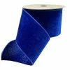 The Christmas Palace 4" X 10YD COBALT BLUE VELVET WITH BLUE GLITTER BACK RIBBON