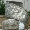 The Christmas Palace 4" X 5YD SILVER DUPION SEQUIN SCALLOP RIBBON Ribbon & Bows