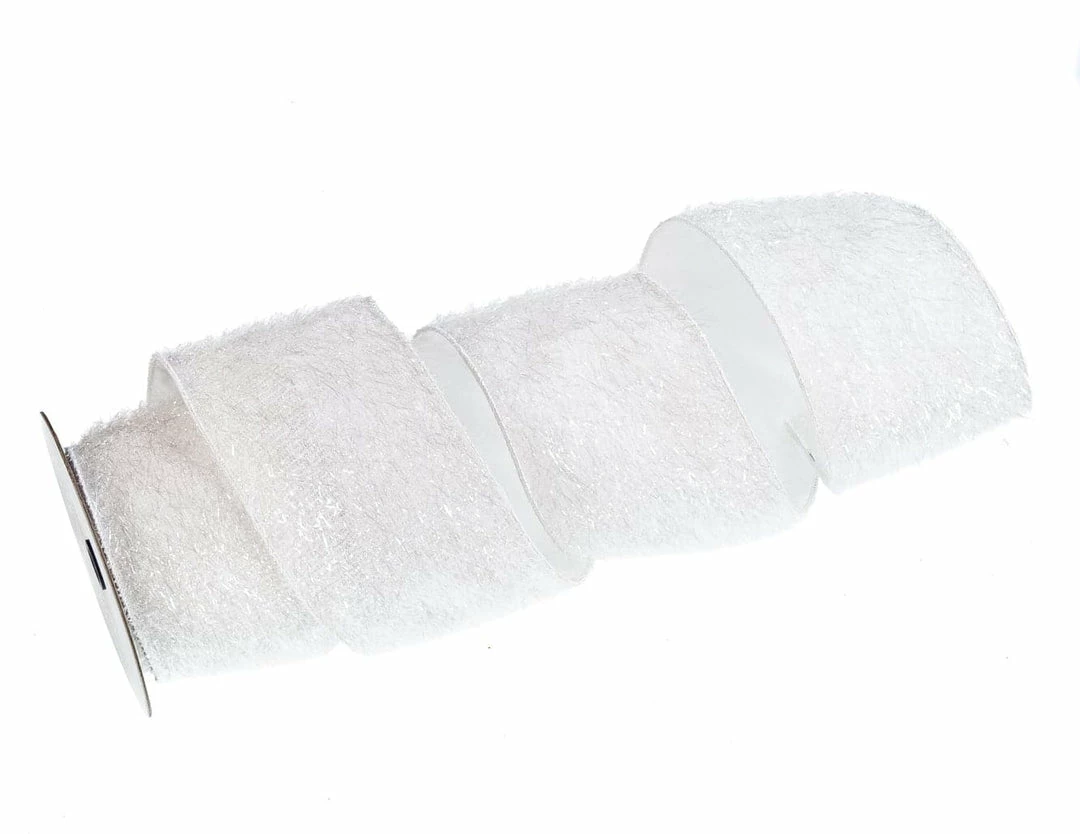Wholesale 🤩 The 🔔 Christmas Palace 4" X 5YD WHITE TINSEL RIBBON Ribbon & Bows 😍 1 The Christmas Palace 4" X 5YD WHITE TINSEL RIBBON Ribbon & Bows
